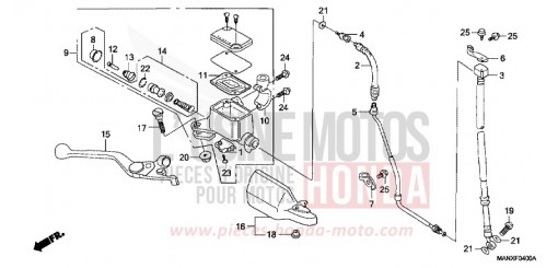 FR. BRAKE MASTER CYLINDER NX650X de 1999